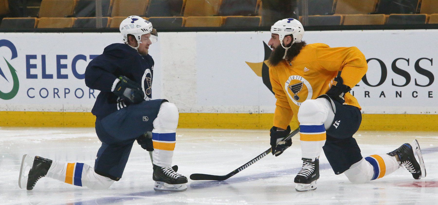 Blues and Bruins practice before the Stanley Cup